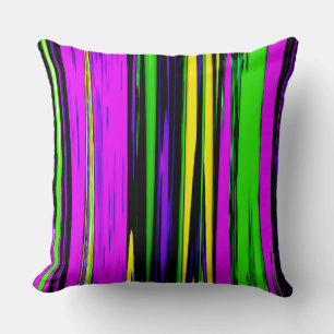Coussin Abstrait Mardi Gras Stripes