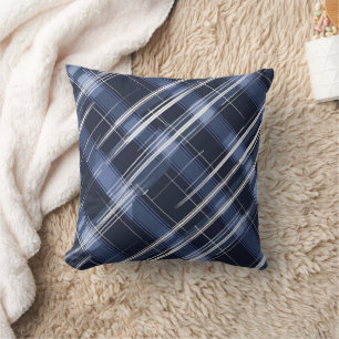 Coussin Abstrait Marine bleue Plaid À damiers Motif