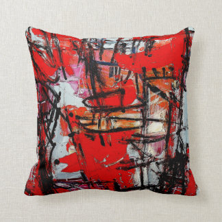 Coussin abstrait Mauvais-Rouge
