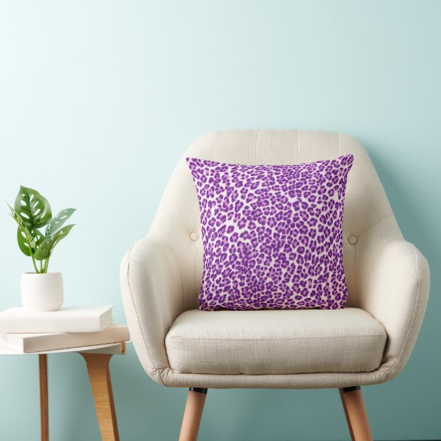 Coussin Abstrait mauve imprimé animal moderne (Chaise)