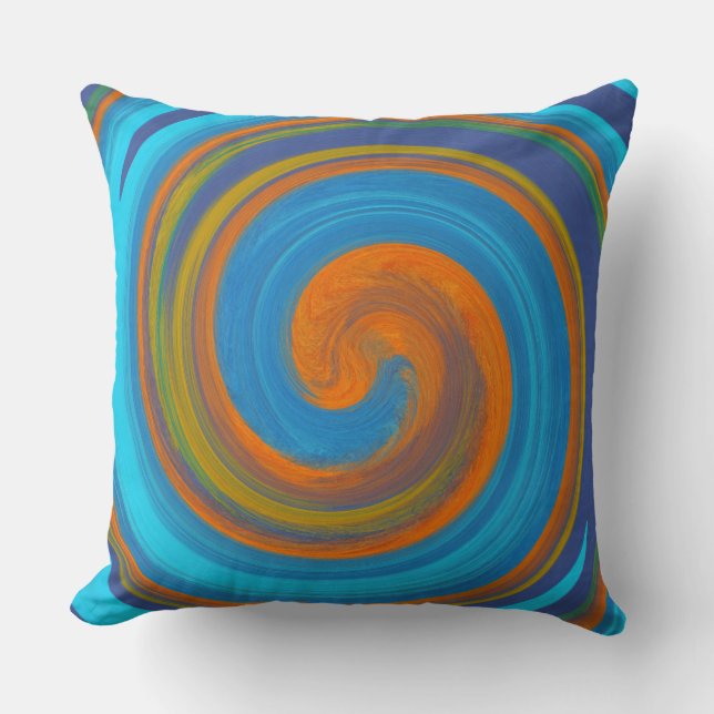 Coussin Abstrait Moderne avec Tourbillon #17 (Recto)