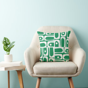 Coussin Abstrait Moderne du Milieu du Siècle Piquet Vert K