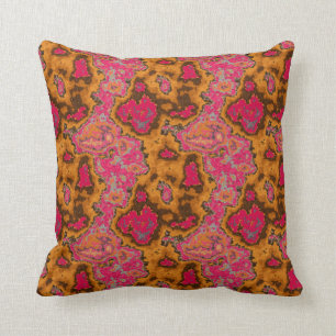 Coussin Abstrait moderne orange rose Motif Throw Pil