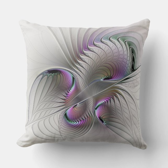 Coussin Abstrait moderne Shy Imaginaire Figure Fractal Art (Recto)