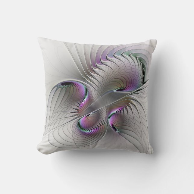 Coussin Abstrait moderne Shy Imaginaire Figure Fractal Art (Recto)