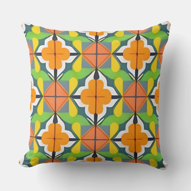 Coussin Abstrait Moderne Tendance Géométrique Coloré (Recto)