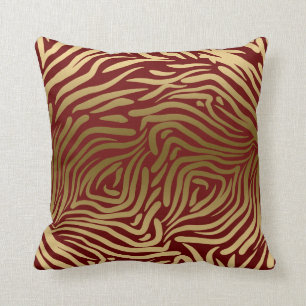 Coussin Abstrait moderne Zebra Burgundy Arrière - plan