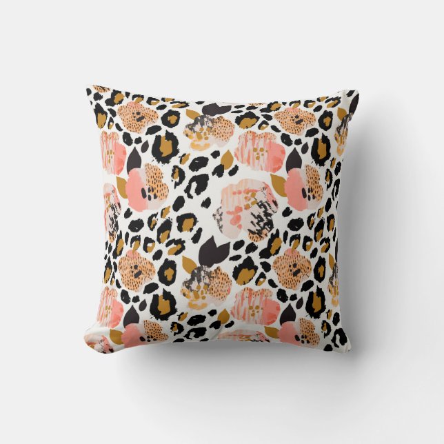 Coussin Abstrait motif sans soudure fleurie : fleurs avec  (Recto)