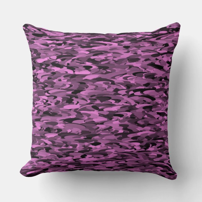 Coussin Abstrait Motif violet noir (Recto)