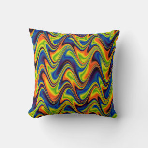 Coussin Abstrait multicolore ondulé