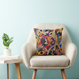 Coussin Abstrait Musical Art de Style Kandinsky