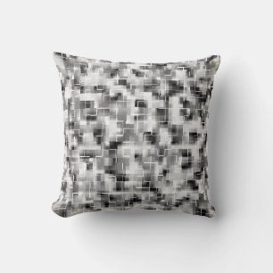 Coussin Abstrait noir blanc gris