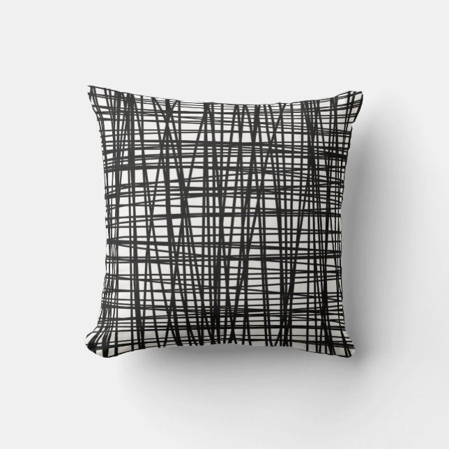Coussin abstrait noir et blanc (Recto)
