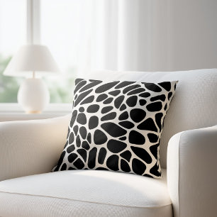 Coussin Abstrait Noir et Blanc