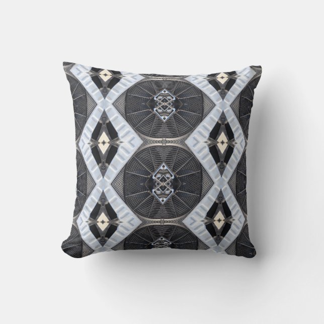 Coussin abstrait noir et blanc (Recto)