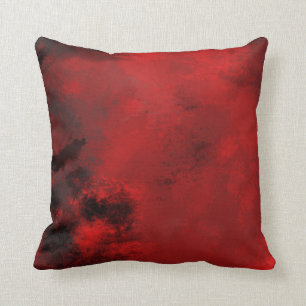 Coussin Abstrait noir et rouge moderne - Créatif et Artist