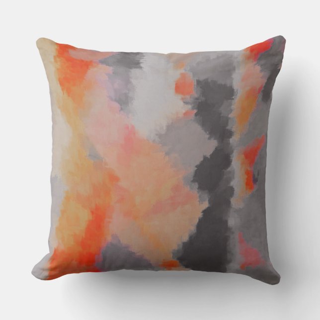 Coussin Abstrait orange gris (Recto)