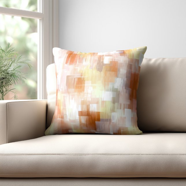 Coussin Abstrait Orange Moderne (Créateur téléchargé)