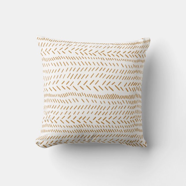 Coussin Abstrait Organic Lines Art in Boho Gold (Recto)