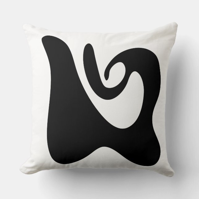 Coussin Abstrait organique moderne ondulé (Recto)