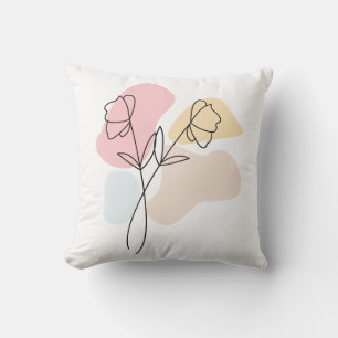 Coussin Abstrait Pastel Floral