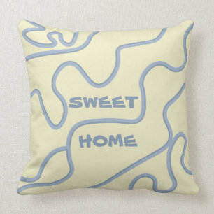 Coussin Abstrait pastel minimaliste jaune et violet