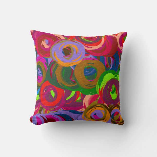 Coussin Abstrait Pastel Motif coloré #2 (Recto)