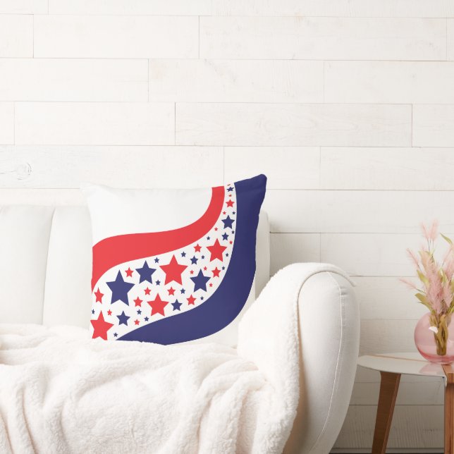 Coussin Abstrait Patriotique Ondulé (Canapé)