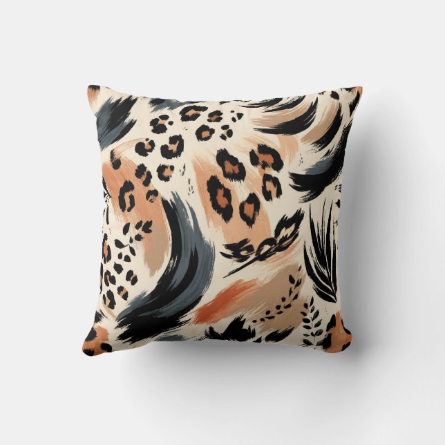 Coussin Abstrait Poster de animal exotique peint Leopard (Verso)
