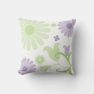 Coussin Abstrait printemps vert Lavande Funky Florals