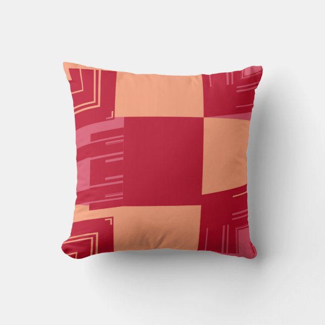 Coussin Abstrait Red Vintage Art Design (Recto)