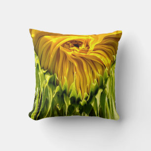 Coussin Abstrait rétro funky Sunflower