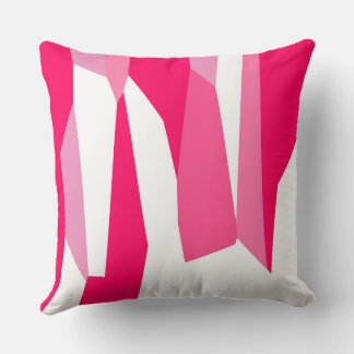 Coussin abstrait rose et blanc