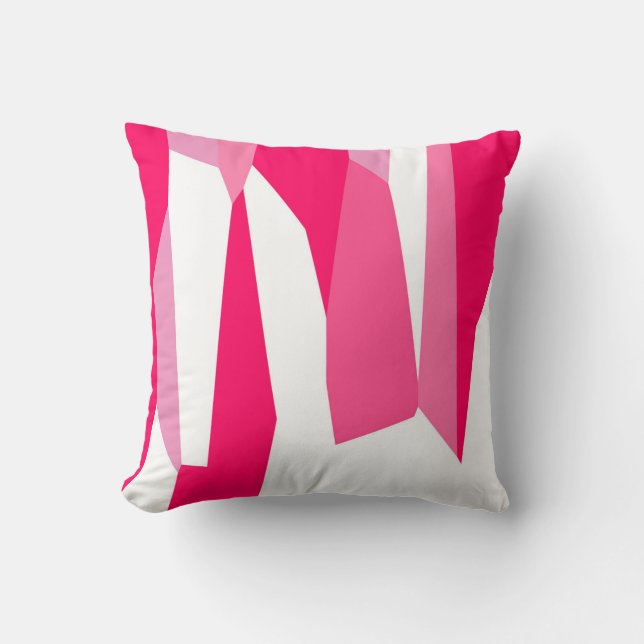 Coussin abstrait rose et blanc  (Recto)