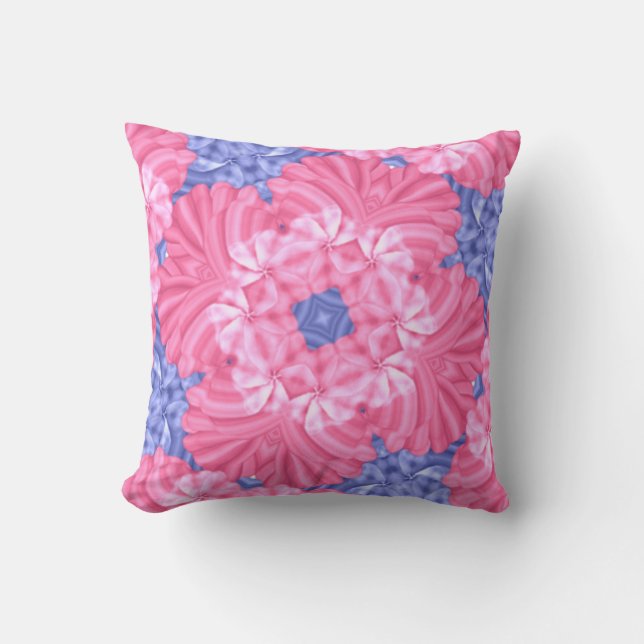 Coussin Abstrait rose et bleu (Recto)
