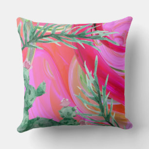 Coussin abstrait rose floral