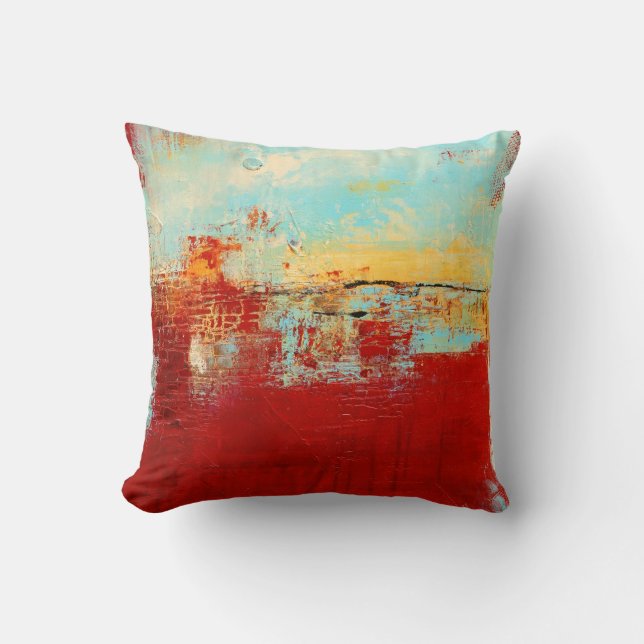 Coussin Abstrait rouge de l'Alaska (Recto)
