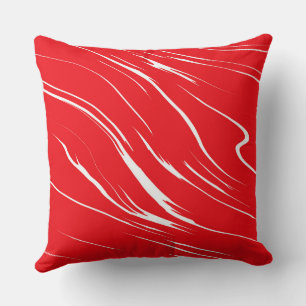 Coussin Abstrait rouge et blanc