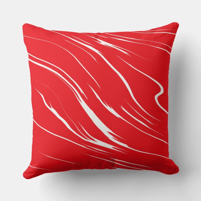 Coussin Abstrait rouge et blanc (Verso)