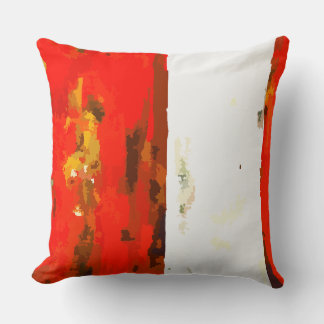 Coussin Abstrait rouge et blanc trié