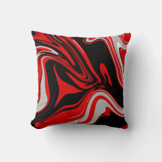 Coussin Abstrait rouge et noir