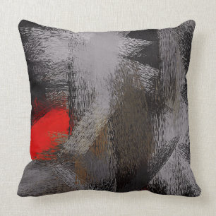 Coussin Abstrait rouge gris #2