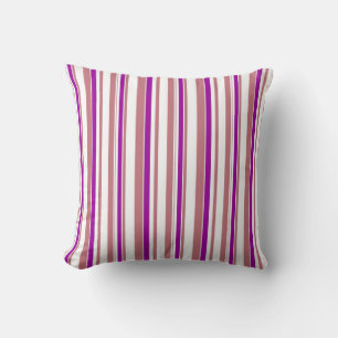 Coussin Abstrait simple à rayures violet