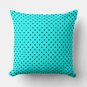 Coussin Abstrait simple noir pois bleu pat