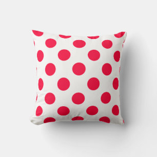 Coussin Abstrait simple style rouge blanc pois circl