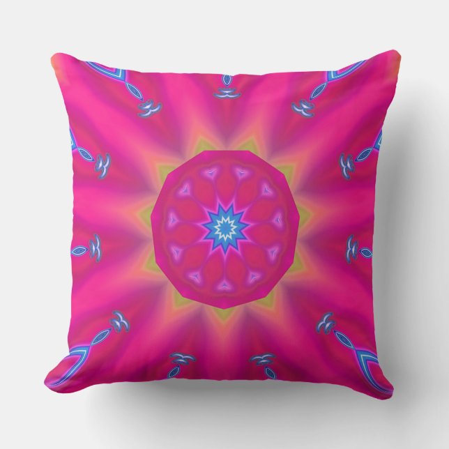 Coussin Abstrait soleil coloré et prisme étoilé (Recto)