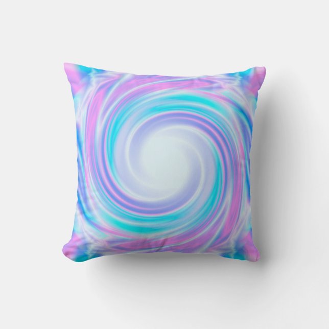 Coussin Abstrait tourbillon liquide pastel violet couleurs (Recto)