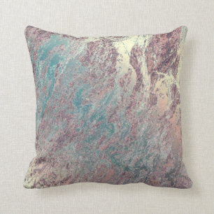 Coussin Abstrait turquoise Aqua Rose Gold VIP Marble Paste