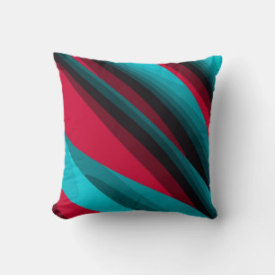 Coussin Abstrait Turquoise-rouge