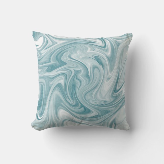 Coussin Abstrait Turquoise tourbillonnant (Recto)